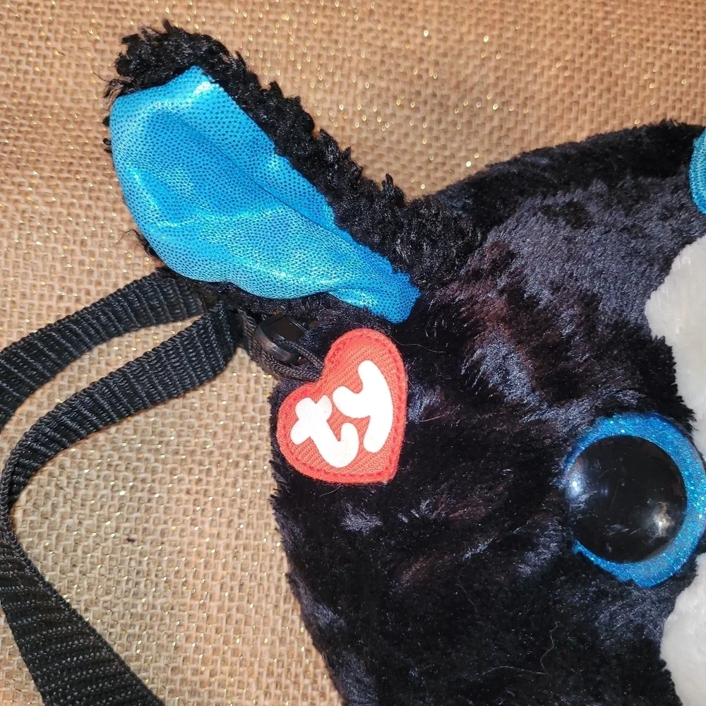 Ty Gear Collection Tracey The Black Dog Shoulder Bag Purse Stuffed Plush Sparkle
